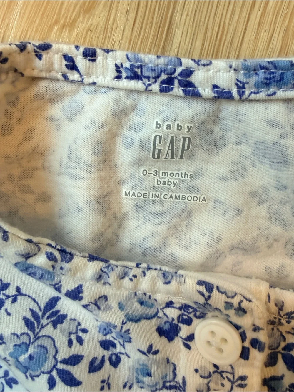 Baby GAP White and Blue Floral Baby Romper 0-3 Months